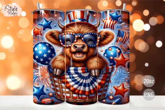 Download Patriotic Highland Cow Tumbler Wrap - Highland cow tumbler wrap Collection