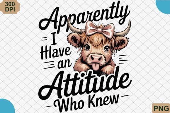 Download Funny Highland Cow Attitude PNG File - Premium Bundle