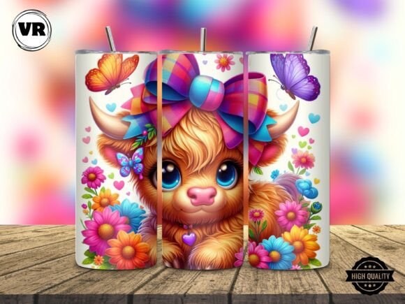 Download Adorable Highland Cow Tumbler Wrap Png - Highland cow tumbler wrap Collection