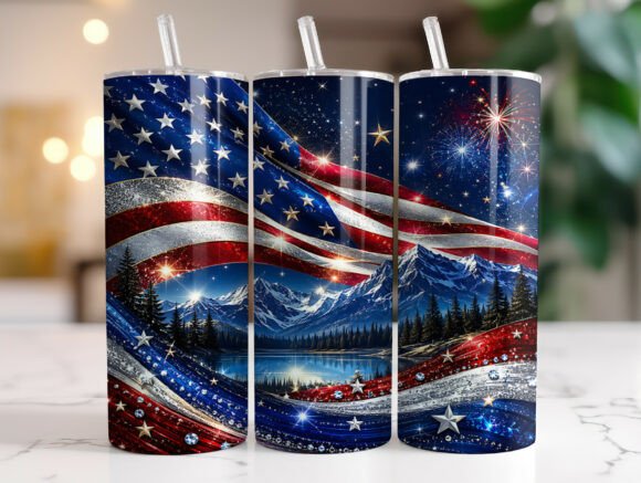 Download American Flag Fireworks Tumbler Wrap PNG - American flag fireworks Collection