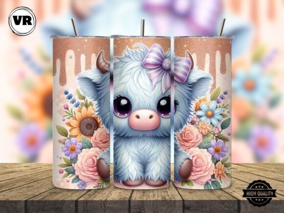 Download Adorable Highland Cow Tumbler Wrap PNG - Highland cow tumbler wrap Collection