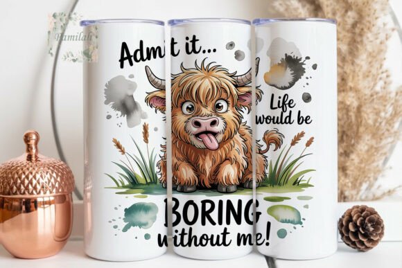 Download Funny Highland Cow 20oz Tumbler Wrap - Funny highland cow Collection