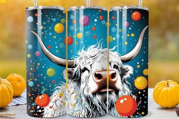 Download Bubbles Highland Cow Tumbler Wrap - Highland cow tumbler wrap Collection