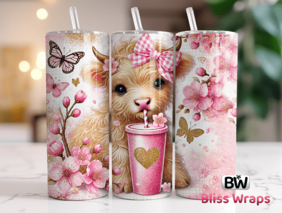 Download Highland Cow Tumbler Wraps PNG - Highland cow tumbler wrap Collection